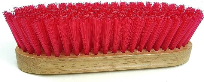 Intrepid International Bedford Horse Brush 9" - Nylon Bristles Brush with Wood Block for Horse Care and Horses Grooming Kit - Medium to Soft Bristles