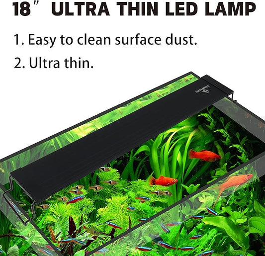 WaterRebirth Aquarium Lights Fish Tank Light 10 20 30 55 Gallon Planted Aquarium LED Light with Switch (18-24")