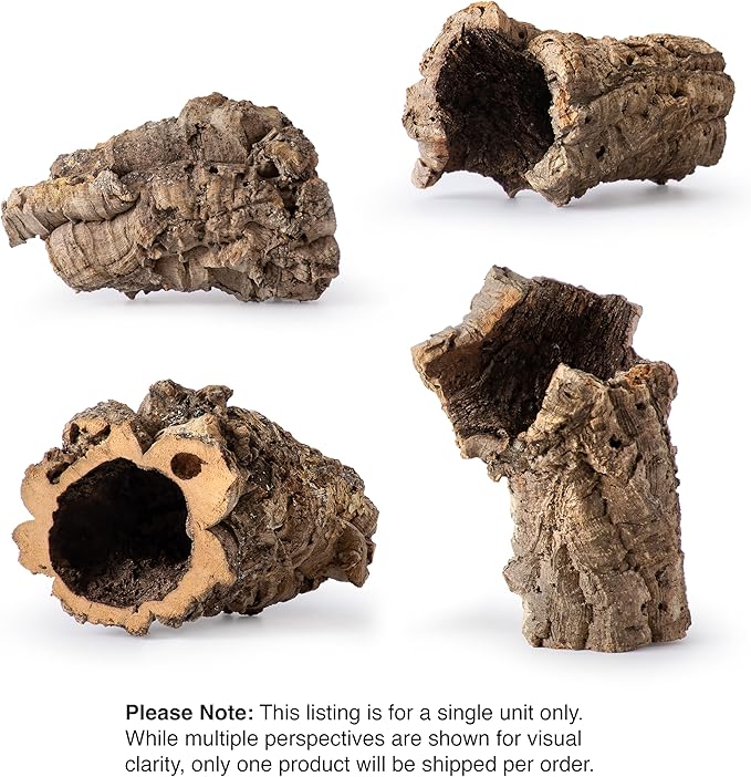 Galápagos (05505) Natural Cork Bark for Reptiles – Ideal for Bearded Dragons, Snakes, and Geckos – Climbing Accessory for Terrariums, Turtle Tanks, and Bird Cages, Tube 7” – 9”, Natural