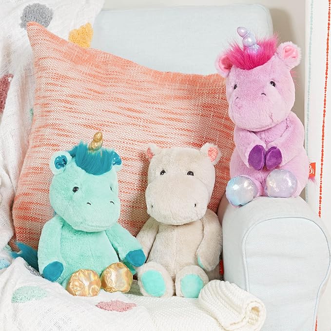 B. toys – Happy Hues – 12-Inch Plush Hippo – Stuffed Animal – Soft & Gray Hippopotamus Toy – Washable Toys for Baby, Toddler, Kids – Happy Hues – Gerry Grey Hippo – 0+ Months