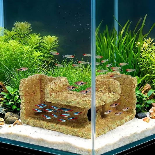Fish Tank Decorations Aquarium Cave, Aquarium Decor Fish Hideout for Cory Catfish Betta Pleco Shrimp, Fish Tank Accessories & Betta Fish Tank Accessories, Natural Fish Tank Decor for Aquascape