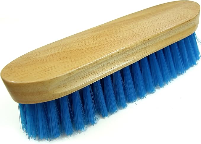 Intrepid International Bedford Horse Brush 9" - Nylon Bristles Brush with Wood Block for Horse Care and Horses Grooming Kit - Medium to Soft Bristles
