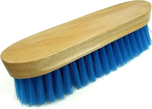 Intrepid International Bedford Horse Brush 9" - Nylon Bristles Brush with Wood Block for Horse Care and Horses Grooming Kit - Medium to Soft Bristles