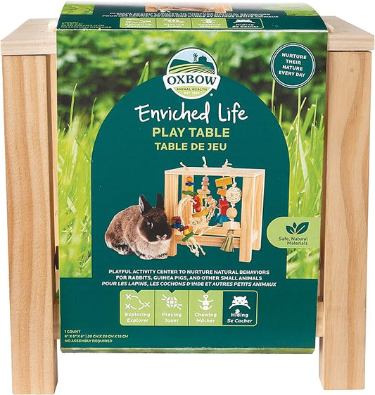 Oxbow Enriched Life Play Table, Rabbit Toys, Guinea Pig Toys, Enrichment for Bunny, Guinea Pig, Hamster, Rabbit, Chinchilla, Rat, Chinchilla Cage Accessories, Small Pet Accessories for Cage