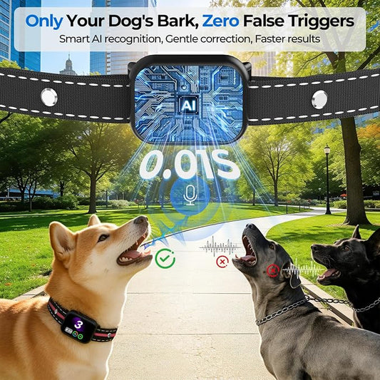 RPZ Smart Dog Bark Collar for Small Medium Large Dogs 8-150 Lbs, Red | Rechargeable anti barking collar with bark count tracking, 4 training modes, 3 sensitivity levels and IP67 waterproof