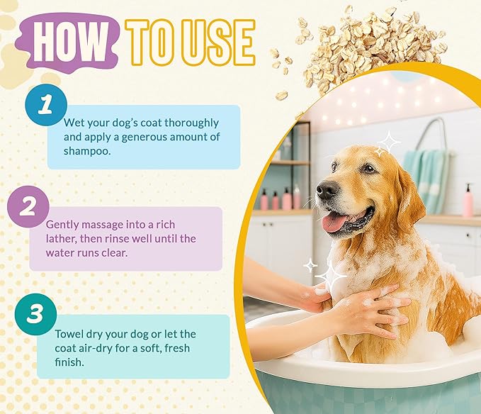 Oatmeal Dog Shampoo and Conditioner for Itchy Skin Relief | Puppy Shampoo for Sensitive Skin 5-in-1 | Cleans, Deodorizes & Detangles | Dog Wash for All Breeds | Made in USA | 16 fl oz | ALFIE'S CHOICE