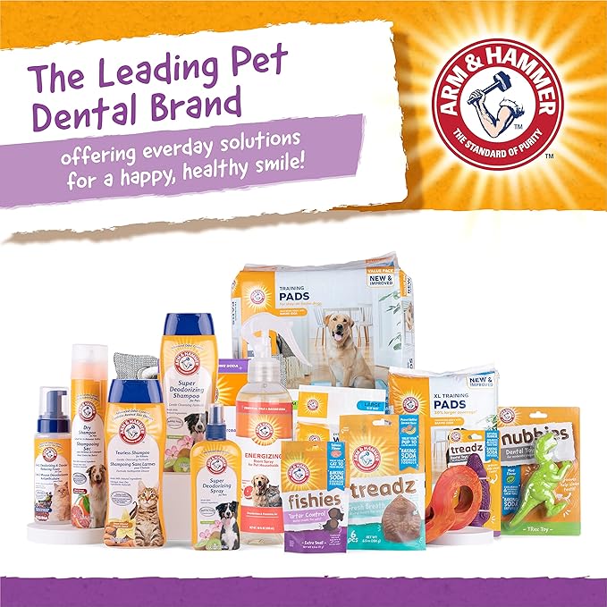 Arm & Hammer for Pets Super Treadz Gorilla Dental Chew Toy for Dogs - Dog Dental Toys Reduce Plaque & Tartar Buildup Without Brushing - Safe for Dogs up to 35 Lbs (Pack of 12)