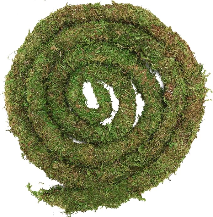USMOLA Moss Vine for Reptiles, Bendable Climbing Vines Reptile Tank Accessories, Natural Moss Rope for Leopard Gecko, Lizard, Snake, Chameleon, Frog Terrarium Decor (Jungle Green, 6.5 FT)