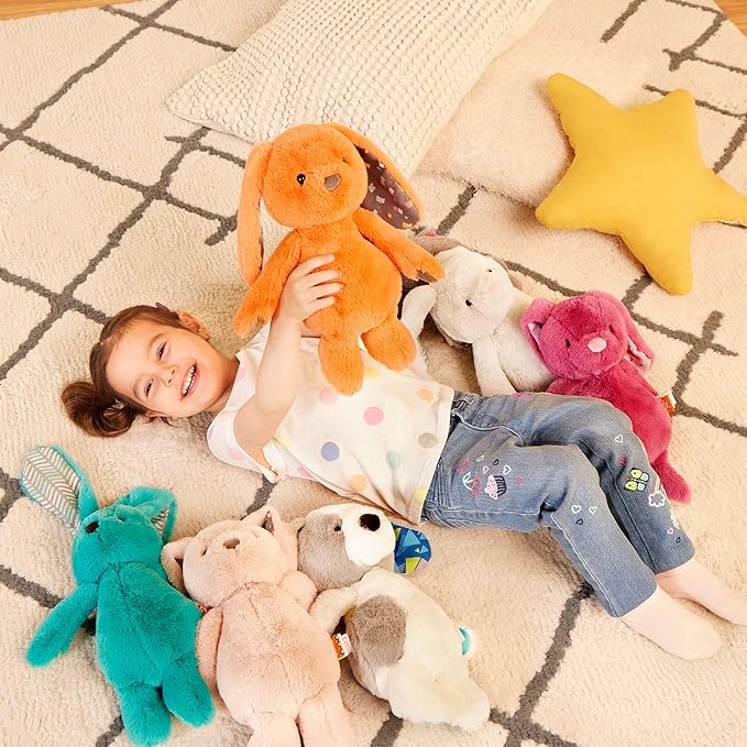 B. toys – 12-Inch Plush Dog – Huggable Dog Stuffed Animal Toy – Soft & Cuddly Plush Puppy – Washable – Newborns, Toddlers, Kids – Happy Hues – Candy Pup – 0+ Months