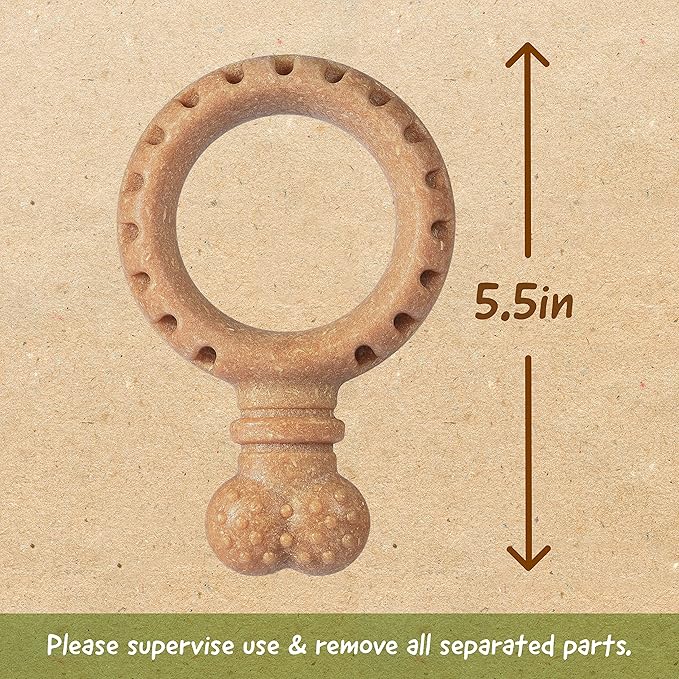 Arm & Hammer for Pets Barkies Ring Compressed Wood Chew Toy for Dogs, 5.5 Inch, Peanut Butter Flavor, Splinter-Free and Safer Than Real Sticks, Faux Stick Wood Blend Chew Toy
