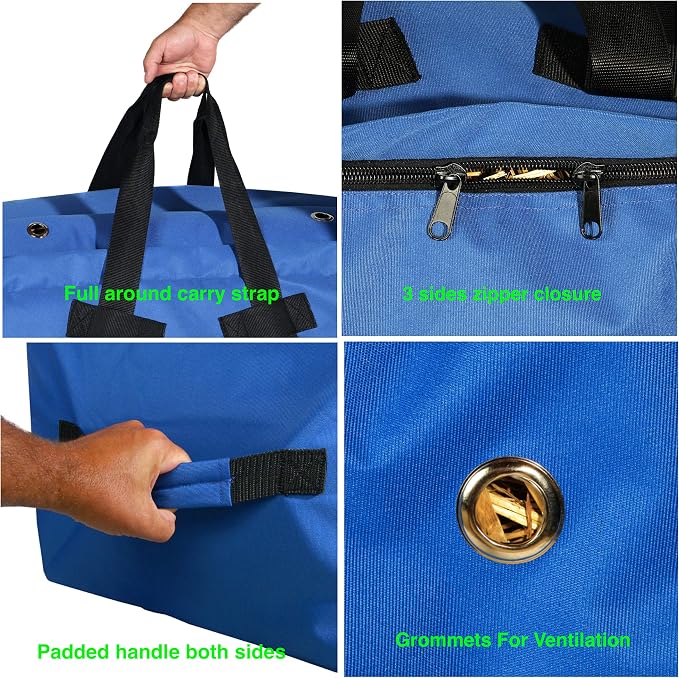 Majestic Ally 1200 D Nylon Fabric Large 44” x 20” x 16” and Extra Large 52" x 27" x21" Heavy-Duty Hay Bale Storage Bag (Turquoise, Large)