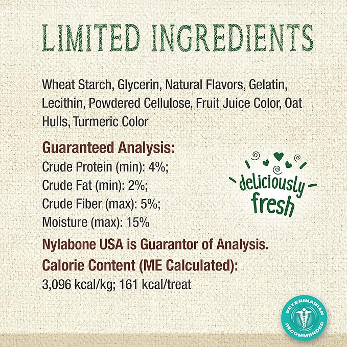 Nylabone Nutri Dent Dog Dental Treats - Natural Dog Teeth Cleaning & Breath Freshener - Dental Treats for Dogs - Fresh Breath Flavor, Large (20 Count)