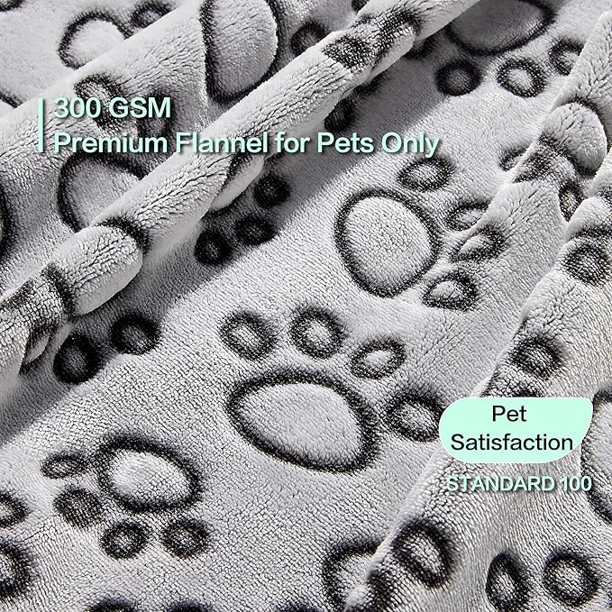 Stuffed® Premium Soft Dog Blanket Washable, 40"x32" Cat Blanket for Indoor Cats Large Medium Small Dog Puppy Essentials (Grey)