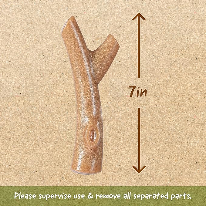 Arm & Hammer for Pets Barkies Tree Bark Compressed Wood Collection, 7 Inch Chicken Flavored Chew Toy for Dogs, Faux Stick, Splinter-Free, Safer Alternative to Chewing Sticks