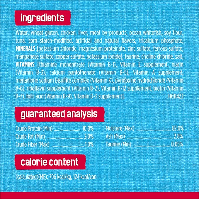 Friskies Purina Prime Filets with Ocean Whitefish and Tuna in Sauce High Protein Wet Cat Food - 5.5 oz. Cans (Pack of 48)