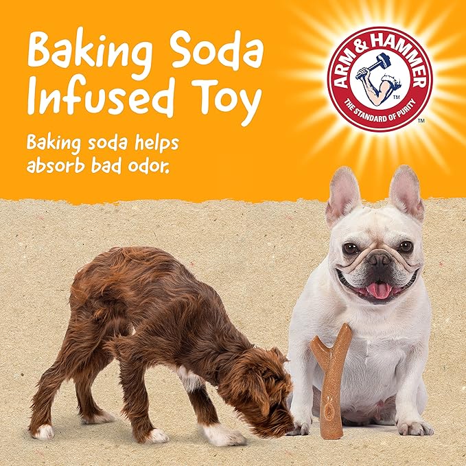 Arm & Hammer for Pets Barkies Tree Bark Compressed Wood Collection, 7 Inch Chicken Flavored Chew Toy for Dogs, Faux Stick, Splinter-Free, Safer Alternative to Chewing Sticks