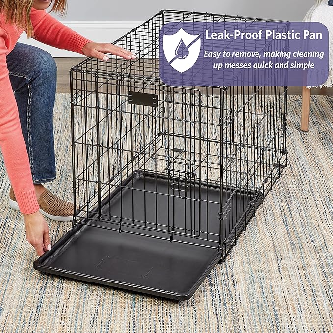 MidWest Homes for Pets 18-Inch iCrate for Tiny Breeds, Up to 10 lbs, Single Door Folding Dog Crate with Divider Panel, Leak-Proof Tray & Secure Latch, Portable, Durable & Easy to Assemble